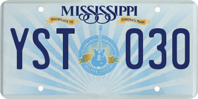 MS license plate YST030