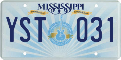 MS license plate YST031