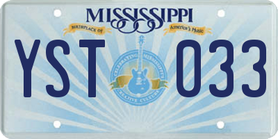 MS license plate YST033