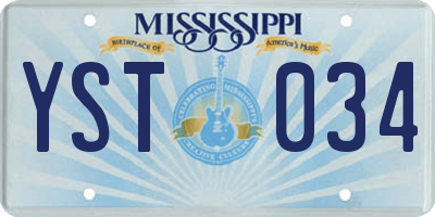 MS license plate YST034