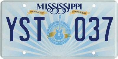 MS license plate YST037