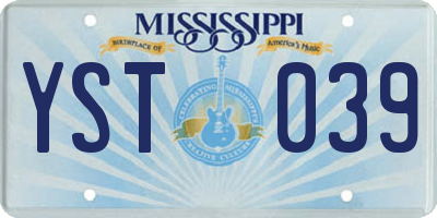 MS license plate YST039