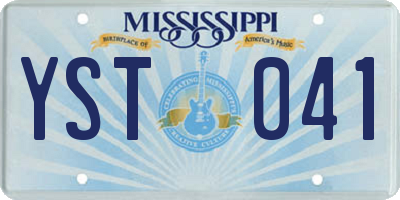 MS license plate YST041