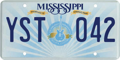 MS license plate YST042