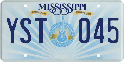 MS license plate YST045