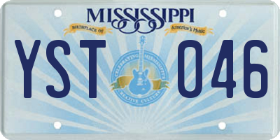 MS license plate YST046