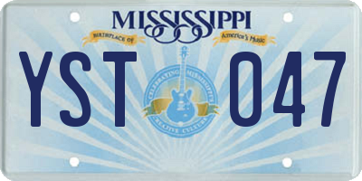 MS license plate YST047