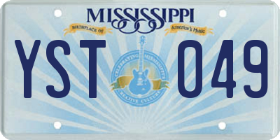 MS license plate YST049