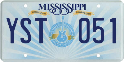 MS license plate YST051