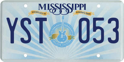 MS license plate YST053