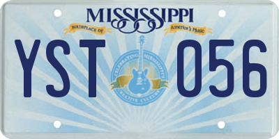MS license plate YST056