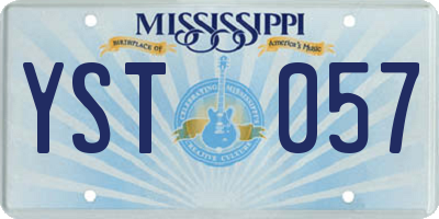 MS license plate YST057