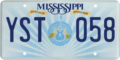 MS license plate YST058