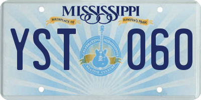 MS license plate YST060