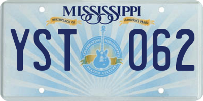 MS license plate YST062