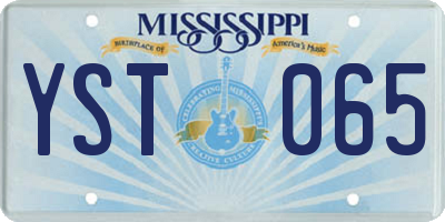 MS license plate YST065