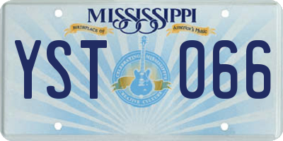 MS license plate YST066