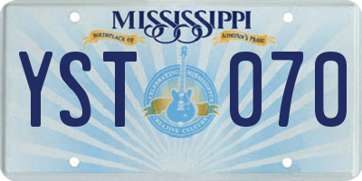 MS license plate YST070