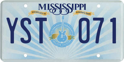 MS license plate YST071