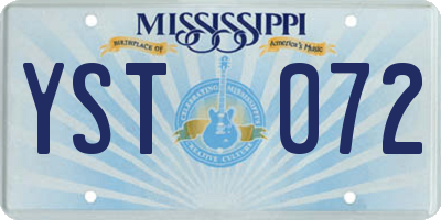 MS license plate YST072