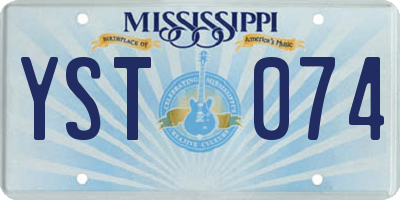 MS license plate YST074