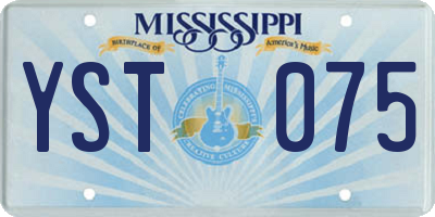 MS license plate YST075