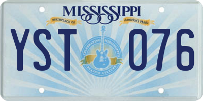 MS license plate YST076