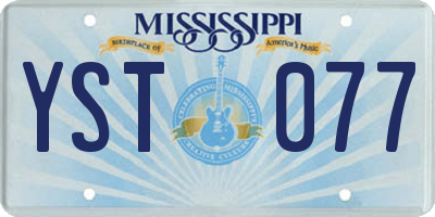MS license plate YST077