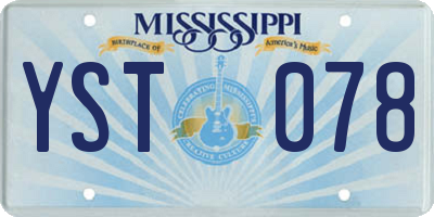 MS license plate YST078