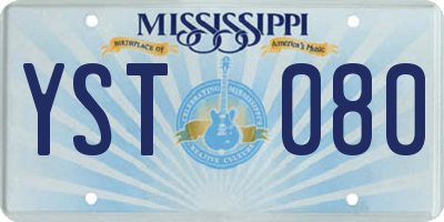 MS license plate YST080