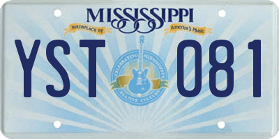 MS license plate YST081