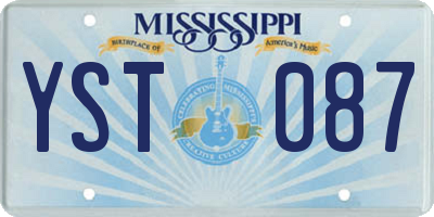 MS license plate YST087