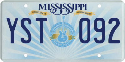 MS license plate YST092