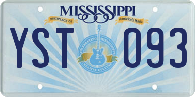 MS license plate YST093