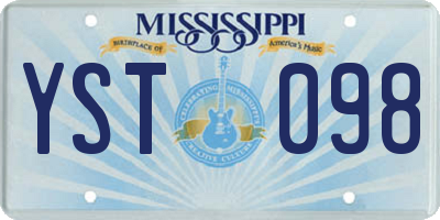 MS license plate YST098