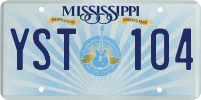 MS license plate YST104