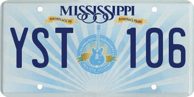 MS license plate YST106