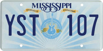 MS license plate YST107