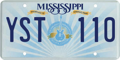 MS license plate YST110