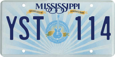 MS license plate YST114