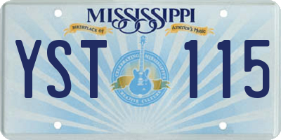 MS license plate YST115