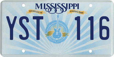MS license plate YST116