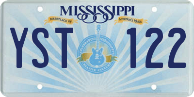 MS license plate YST122