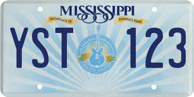 MS license plate YST123
