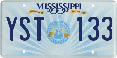 MS license plate YST133