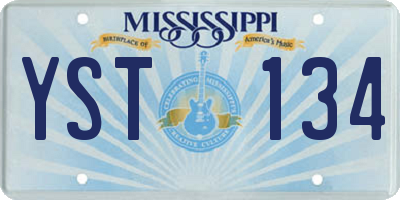 MS license plate YST134