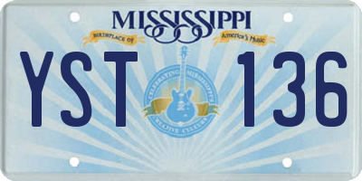 MS license plate YST136