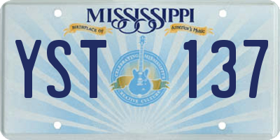 MS license plate YST137