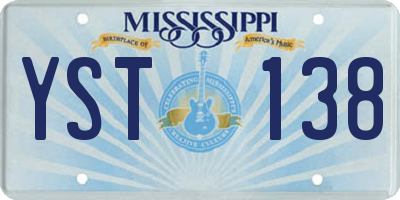 MS license plate YST138