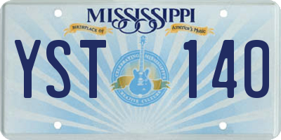 MS license plate YST140